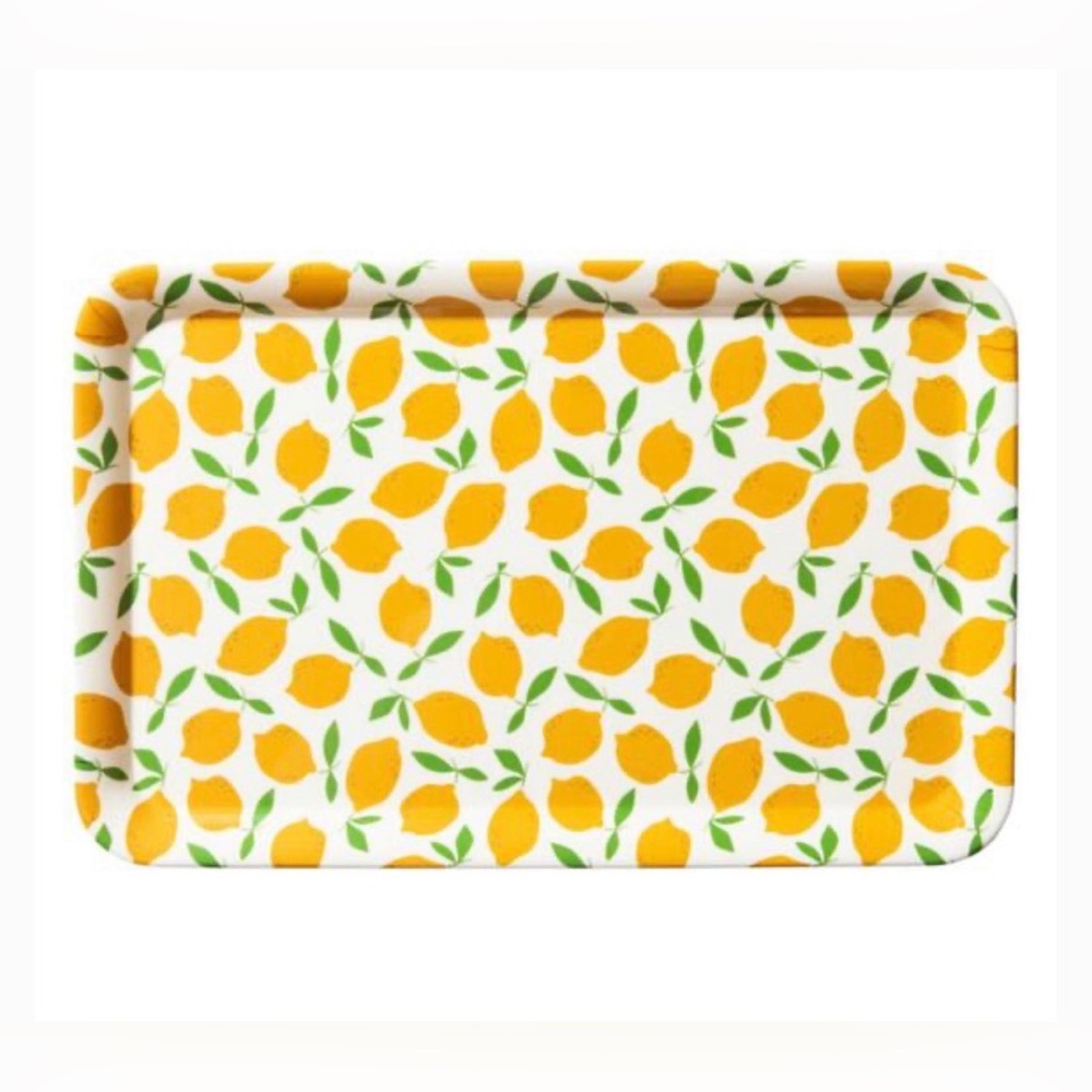 TO THE MARKET Melamine Printed Tray in Bright Lemons 🍋